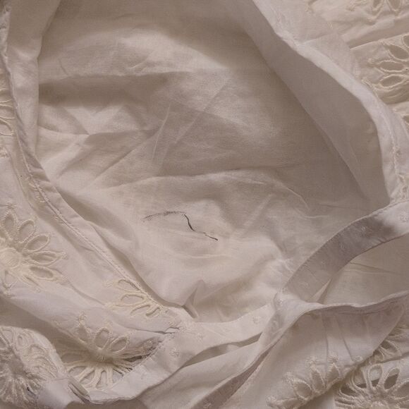 NEW Madewell Aubriella Midi Dress Embroidered Drop-Waist Floral Eyelet Cream - Picture 7 of 15